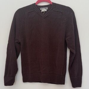 WinterSilks Men's Dark Brown V-Neck Sweater